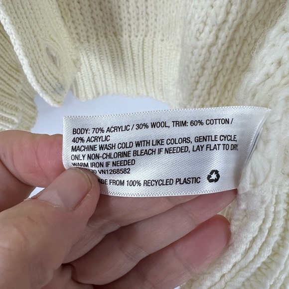 A New Day Target cream popcorn loop knit textured cardigan M - Picture 7 of 9